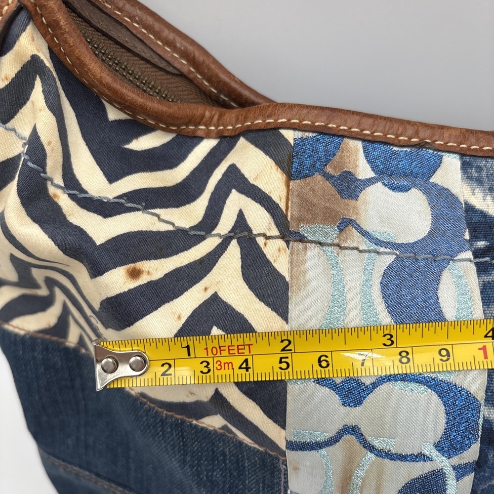 Coach Indigo Denim Blue Patchwork Ergo XL Hobo Handbag Purse Bag RARE Leather - Picture 12 of 16